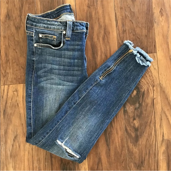 Just Black Denim - Just black denim jean zipper raw hem